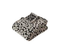 HOME MAISON Decostars - Plaid Jacquard à Motif léopard Polyester Noir 130x170 cm