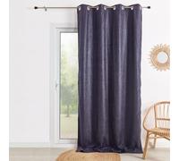 Home Maison - Double Rideau Ameublement Faux Uni - Coton Uni - Œillets Ronds Ø 4 cm avec Bande de Renfort - Chaleureux pour Salon et Chambre - 140 x 260 cm - Prune