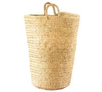 Home Maison - Grand Panier en Feuilles de Palmier avec Anse - Osier Tressé - Accessoires Déco - Rangement Linge - Poignées Solides - 55 cm - 35 x 55 cm - Naturel