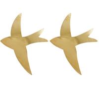 Home Maison Hirondelle Déco murale en laiton - Oiseaux Décoratifs en Laiton - 15 x 15 cm - artisanat marocain - Couleur Doré (Lot de 2)