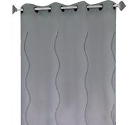Home Maison HM698860129 Panneau Ameublement Shantung Brodé Vagues Pixels Élégant Gris 140 x 260 cm