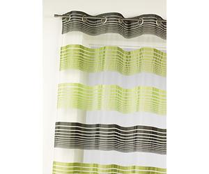 Home Maison HM6989305 Voilage à Fines Rayures Horizontales Organza Polyester Bambou 140 x 240 cm