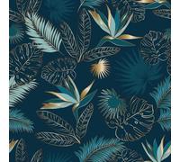 Generique Nappe en polyester Vahina Paon sur cintre 140x240 cm Bleu Paon Lavable