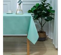 Home Maison - Nappe Rectangulaire Enduite Anti Tache - 100% Polyester - Déperlant - pour Table Cuisine ou Jardin - Ourlet Qualitatif - Facile Entretien - 145 x 240 cm - Vert Menthe