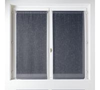 Home Maison - Paire de Voilage en Étamine Unie et Fantaisie - Polyester - Filaments Argentés - Protection Intimité - Prêt-à-Poser - Ourlet Passe Tringle - 60 x 130 cm - Gris Anthracite