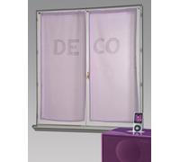 HOME MAISON - Paire de voilages étamine avec Strass 'Deco' Polyester Gris Clair 60x130cm