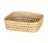 Home Maison - Panier Rectangle en Feuille de Palmier Tressée - Osier - Accessoire Déco Cuisine, Salle de Bain, Salon - Rangement Pain, Fruits, Accessoires - 22 x 27 cm - Naturel