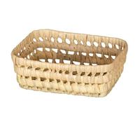 Home Maison - Panier Rectangle en Feuille de Palmier Tressée - Osier - Accessoire Déco Cuisine, Salle de Bain, Salon - Rangement Pain, Fruits, Accessoires - 14 x 19 cm - Naturel