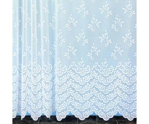 Home Maison - Panneau Dentelle Modulable à Galon Fronceur - Maille Jacquard 100% Polyester - Découpe Facile sans Couture - Installation Rapide avec Crochets - 240 x 240 cm - Blanc