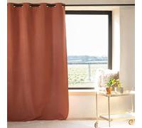 Home Maison QABANE - Rideau 100% Occultant Thermique Phonique Chiné - Polyester - Isolation Acoustique et Thermique - pour Chambre, Salon, Bureau - 135 x 260 cm - Terracotta