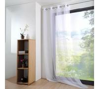 Home Maison QABANE - Voilage Classique et Grande Largeur - Polyester - Voilages Tamisants Semi-Transparents - Chambre Salon Cuisine - Ø Oeillets Ronds - Prêt à Poser - Blanc - 140 x 280 cm