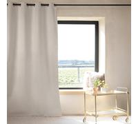 Rideau Occultant Thermique Phonique - Rideau double face - Rideau Ivoire - Rideau 135 x 260 cm - Rideau oeillet argent - Rideau opaque pour fenêtre - Rideau thermique isolant anti froid