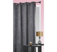 Home Maison - Rideau Doublé 100% Occultant Suédine Unie - Polyester Velours - Isolation Thermique - Fenêtre Chambre Salon - Oeillets Ø4 cm - Prêt à Poser - 140 x 260 cm - Taupe