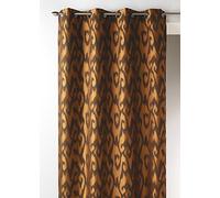 Home Maison - Rideau en Jacquard à Imprimés Baroques - Polyester - 8 Œillets Ronds Canon de Fusil - Tamisant Fenêtre - Prêt-à-Poser - Salon Chambre - 140 x 260 cm - Jaune Ocre