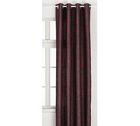 Home Maison - Rideau en Jacquard à Imprimés Design - Polyester - Œillets Ronds Argentés Ø 4 cm - Tamisant Noir Complet - Prêt-à-Poser - Salon Chambre - 140 x 260 cm - Rose Blush