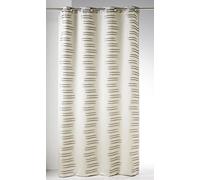 Home Maison - Rideau en Jacquard à Vagues Fantaisies - Polyester - Motif Fantaisie - Prêt-à-Poser avec Ourlets - Adapté Salon et Chambre - 140 x 260 cm - Beige