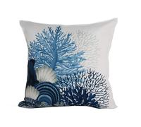HOME MAISON Sud Etoffe - Coussin Outdoor Motif coraux Polyester Bleu Marine 45x45 cm
