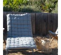 HOME MAISON Sud Etoffe - Matelas Bain de Soleil matelassé Coton lavé Gris Clair 65x200 cm