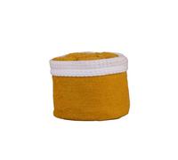 HOME MAISON Sud Etoffe - Panier invité avec Serviettes Coton Jaune Ocre 30x30 cm