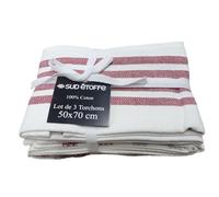 HOME MAISON Sud Etoffe - Torchon Cuisine 50x70 cm Coton Rouge 50x70 cm