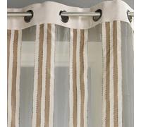 HOME MAISON - Voilage en Organza Rayures Verticales Polyester Beige 140x260 cm