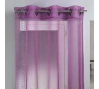 Home Maison - Voilage Filet Transparent 100% Polyester - Uni - Rideaux Fenêtre Salon Chambre Cuisine - Tamisant - Prêt à Poser avec Oeillets - Léger et Aérien - 140 x 260 cm - Prune