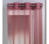 Home Maison - Voilage Filet Transparent 100% Polyester - Uni - Rideaux Fenêtre Salon Chambre Cuisine - Tamisant - Prêt à Poser avec Oeillets - Léger et Aérien - 140 x 260 cm - Bordeaux