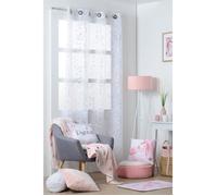 Stof - Rideau Voile Motif Licorne - Polyester - Blanc et Brillant -140 x 260 cm - Modèle Unicorn_Dream - Idéal Chambre Enfant