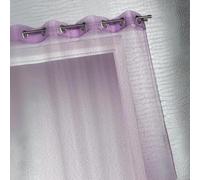 HOME MAISON - Voilage Organza à Fines Rayures Horizontales Polyester Fuchsia 140x240 cm