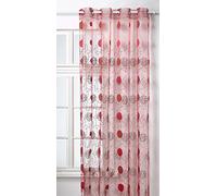Home Maison 807711 Rideau Organza et Jacquard Cordons Satinés Rouge