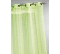 Home Maison - Voilage Tissé et Fileté - Polyester - Rayures Fines - 8 Œillets Ronds Argentés Ø 4 cm - Installation Facile - Prêt-à-Poser - 300 x 240 cm - Vert Clair