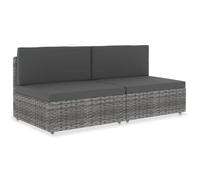 HOME-Market© NEU Canapé sectionnel 2 places Résine tressée Gris BESTE -58,5 x 65,5 x 52 cmGris &6018
