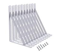 Home Master Hardware Lot de 10 équerres d'angle pour étagère Support pour étagère 30,5 x 20,3 cm Blanc