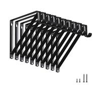 Home Master Hardware Lot de 10 supports muraux robustes pour étagère et tringle de placard, 26,7 cm, noir, avec vis
