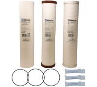 Home Master Whole House 4-Layer Sediment 25 to 1 Micron, Iron, Radial Flow GAC Carbon, 2 orings & Grease, 15gpm, Replacement Filter Set CsetBB3SmgFeC 20x4.5