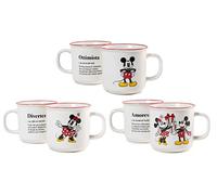 Home Mickey e Minnie Xmas Set 6 Tazze Jumbo in New Bone China, 440cc, Natalizie, Festività, Natale, 7312565