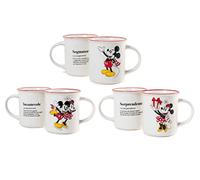 Home Mickey e Minnie Xmas Set 6 Tazze Mug in New Bone China, 330cc, Natalizie, Festività, Natale, 7312568