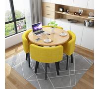 Home Modern Ensemble table et chaises rondes pour salle à manger et conférence 4 personnes pour cuisine, salle à manger, bureau
