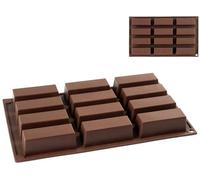 Home Moule à 12 Mini-Cakes, Silicone, Marron