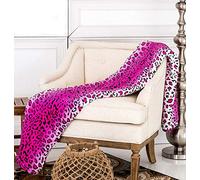 Home Must Haves Couverture Extra Douce et Chaude en Polyester avec imprimé zèbre Girafe pour Toutes Les Saisons pour canapé, lit, Grand lit (très Grand lit, léopard Rose)