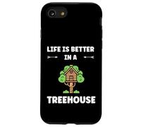 Home Nature Tree House Quote Life Better in a Treehouse Coque pour iPhone SE (2020) / 7/8