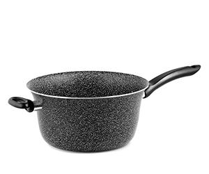 Home Nonstick Pot with Handle, Stone, Black/Silver, 20 cm
