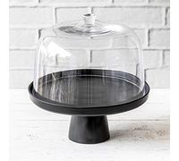 Home of Cake Présentoir à gâteau Puro Medium noir mat avec cloche en verre, Ø 27 cm