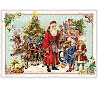 Home of Christmas Carte postale de Noël vintage | Carte postale de Noël | Carte de vœux de Noël | Carte de vœux (Père Noël et les enfants 2)