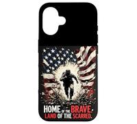 Home of The Brave. Terre des Scarred. Soldat Patriotique Coque pour iPhone 16