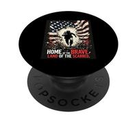 Home of The Brave. Terre des Scarred. Soldat Patriotique PopSockets PopGrip Adhésif