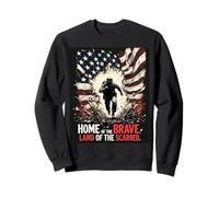 Home of The Brave. Terre des Scarred. Soldat Patriotique Sweatshirt