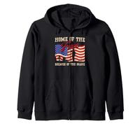 Home of The Free Because of The Brave Veterans Day Patriotic Sweat à Capuche
