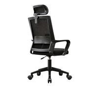 Home Office Chair Ergonomic Desk Chair Swivel Computer Chairs Back Mesh Chairs Flip Up Armrests Lumbar Support Home Office Adjustable Headrest(Black with Headrest)