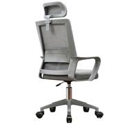 Home Office Chair Ergonomic Desk Chair Swivel Computer Chairs Back Mesh Chairs Flip Up Armrests Lumbar Support Home Office Adjustable Headrest(White with Headrest)